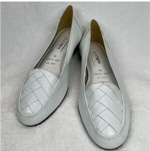 Apostrophe silver slip on flats